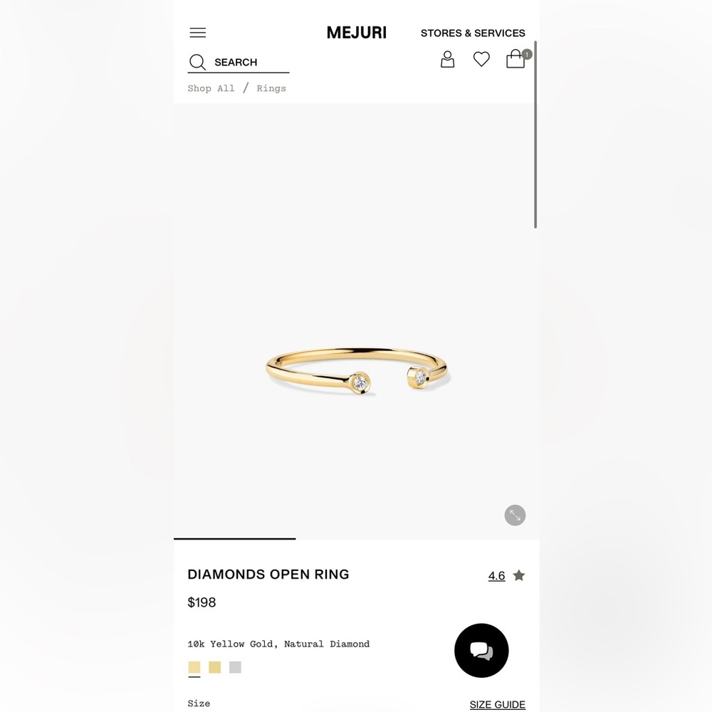 Mejuri Gold Open Cuff Bracelet with Gem Accents